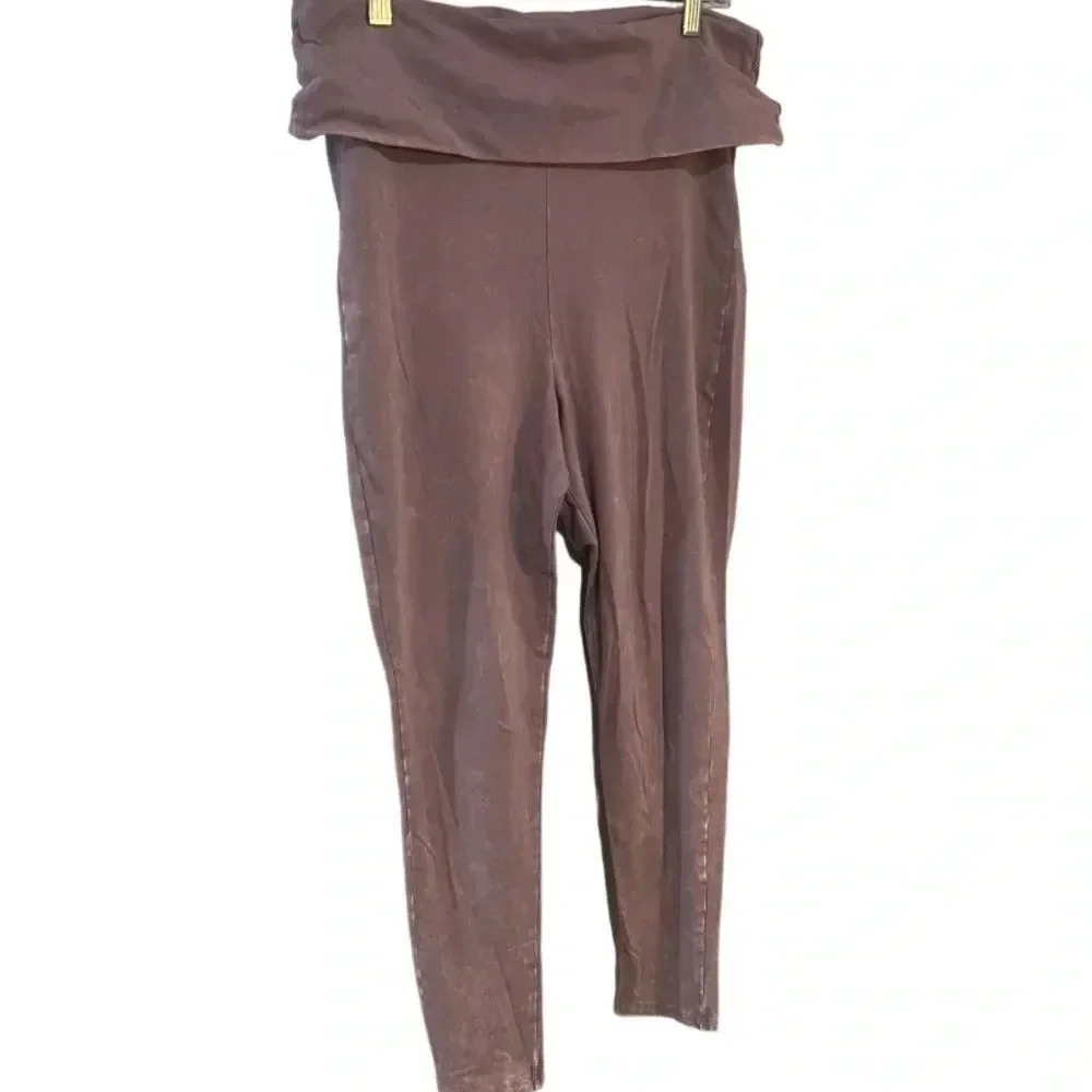 Torrid size 1 washed mauve leggings with folded waistband EUC - Picture 6 of 8